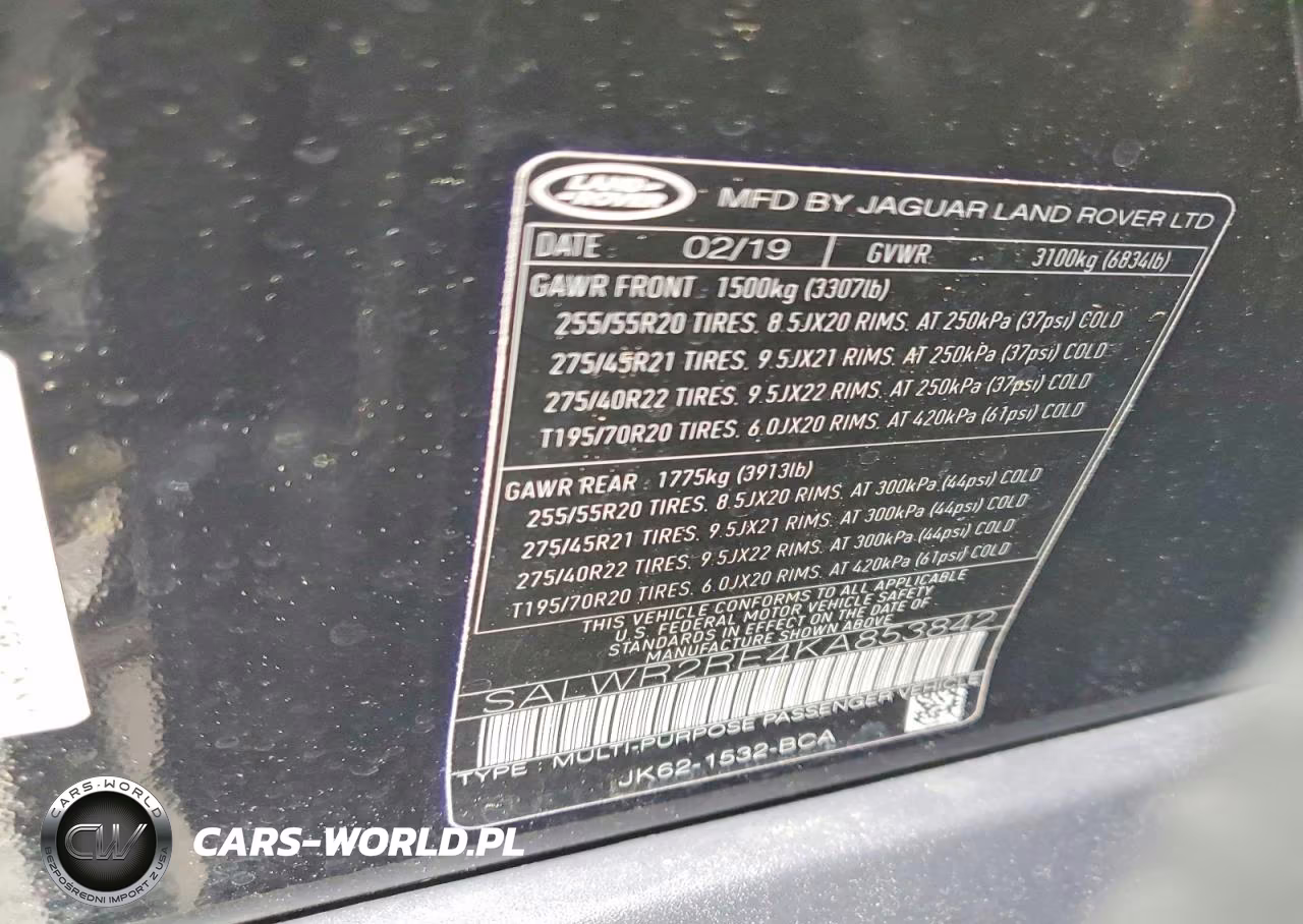 2019 Land Rover Range Rover Sport Supercharged Dynamic VIN:SALWR2RE4KA853842 - 14