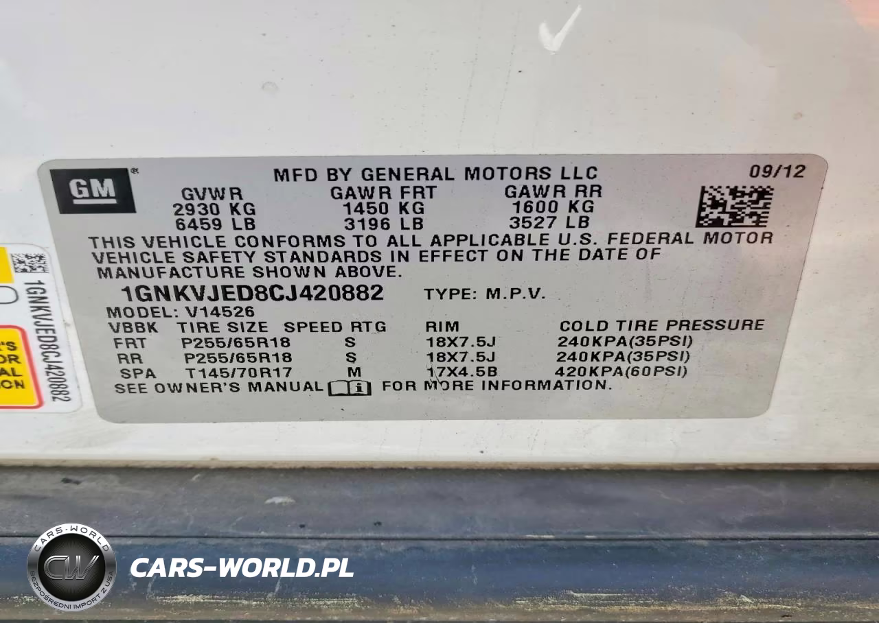 2012 Chevrolet Traverse Lt VIN:1GNKVJED8CJ420882 - 13