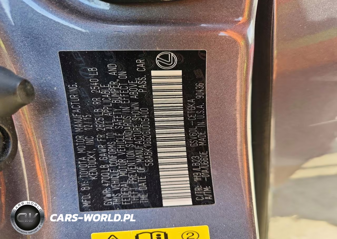 2016 Lexus Es 350 VIN:58ABK1GG2GU005400 - 12
