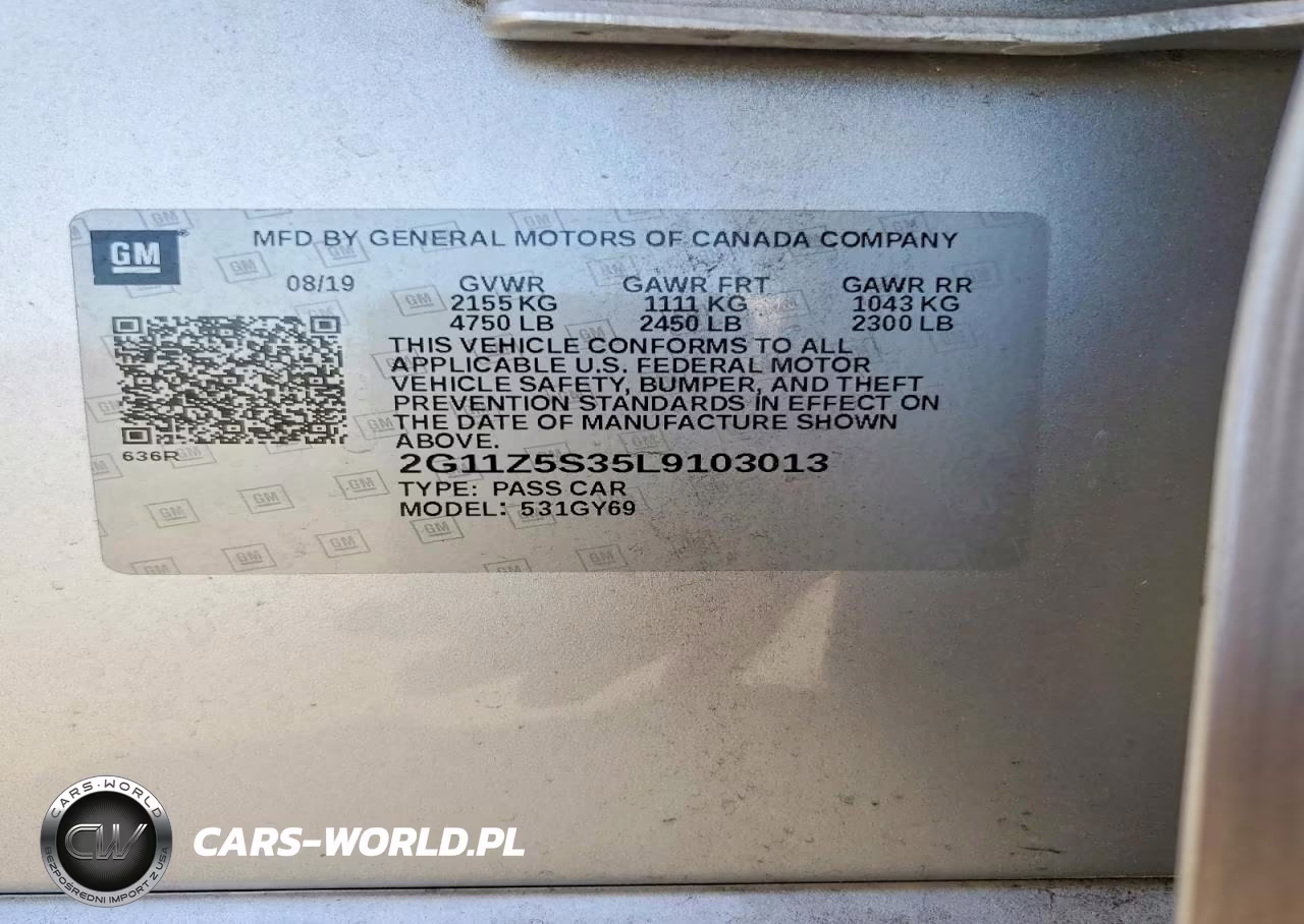 2020 Chevrolet Impala Lt VIN:2G11Z5S35L9103013 - 12