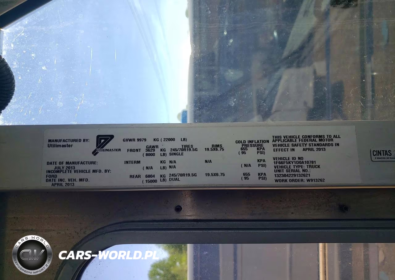 2013 Utilimaster Delivery Truck VIN:1F66F5KY1D0A10781 - 14