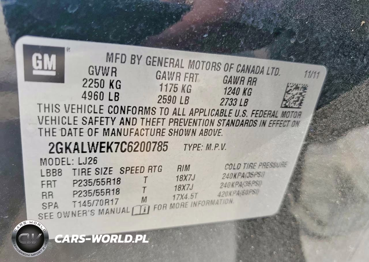 2012 GMC Terrain Slt VIN:2GKALWEK7C6200785 - 13