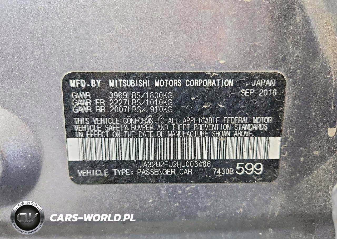2017 Mitsubishi Lancer Es VIN:JA32U2FU2HU003486 - 12