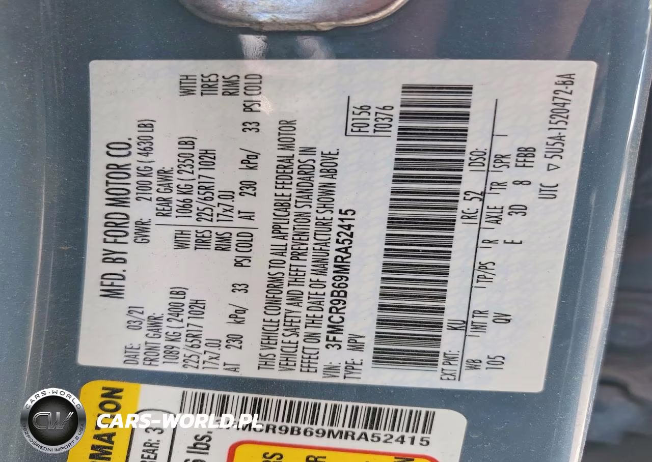 2021 Ford Bronco Sport Big Bend VIN:3FMCR9B69MRA52415 - 13