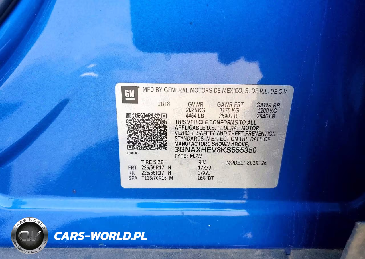 2019 Chevrolet Equinox Ls VIN:3GNAXHEV8KS555350 - 13