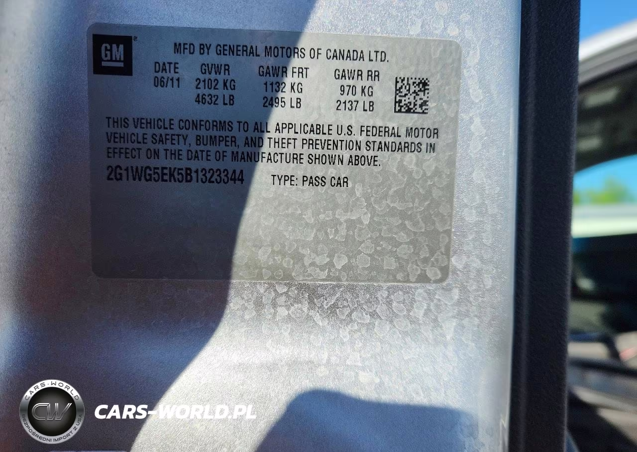 2011 Chevrolet Impala Lt VIN:2G1WG5EK5B1323344 - 12