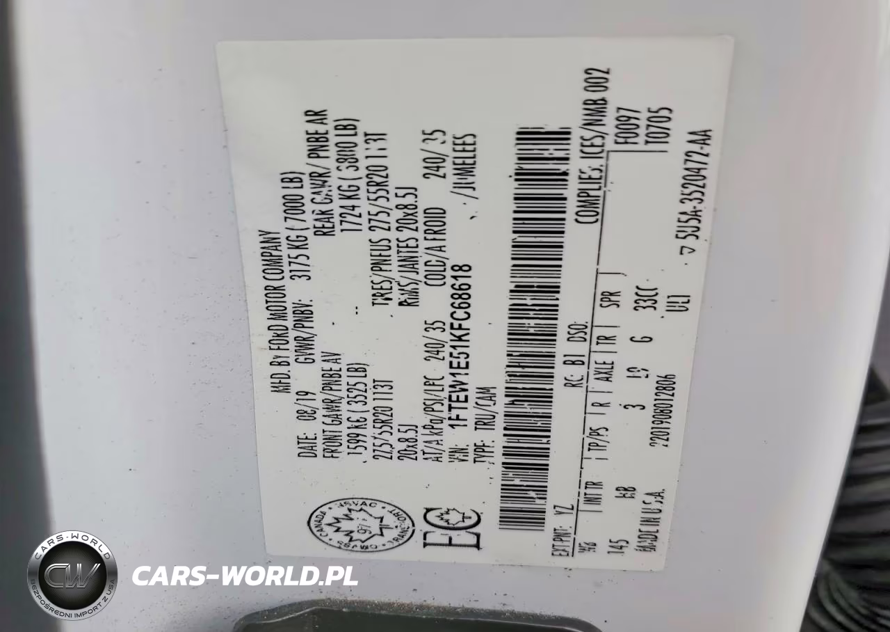 2019 Ford F150 Supercrew VIN:1FTEW1E51KFC68618 - 12