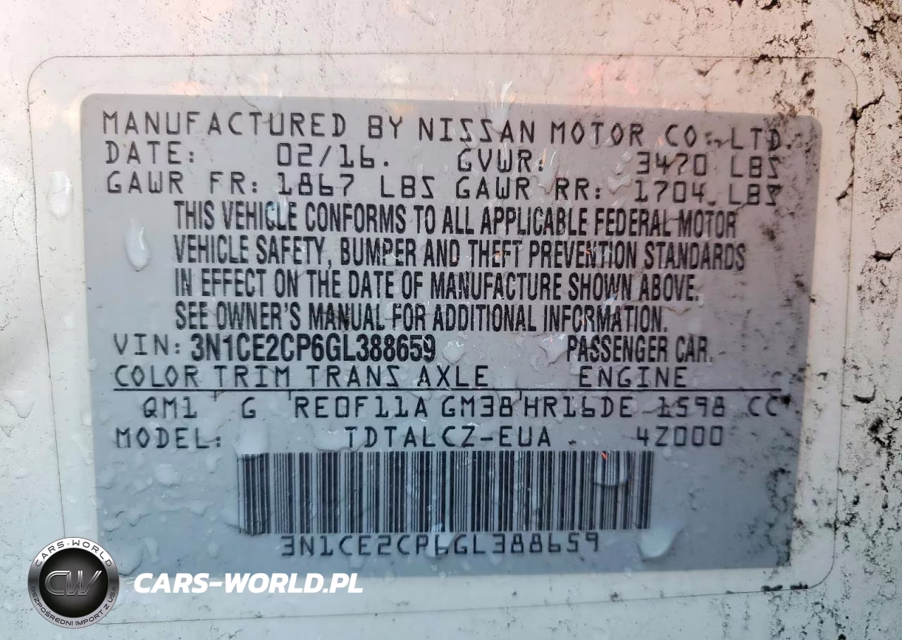 2016 Nissan Versa Note S Plus VIN:3N1CE2CP6GL388659 - 12
