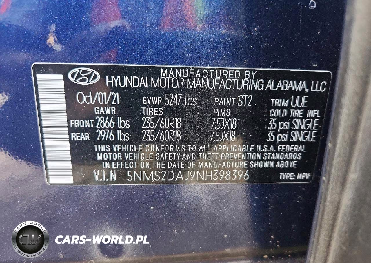 2022 Hyundai Santa Fe Sel VIN:5NMS2DAJ9NH398396 - 14