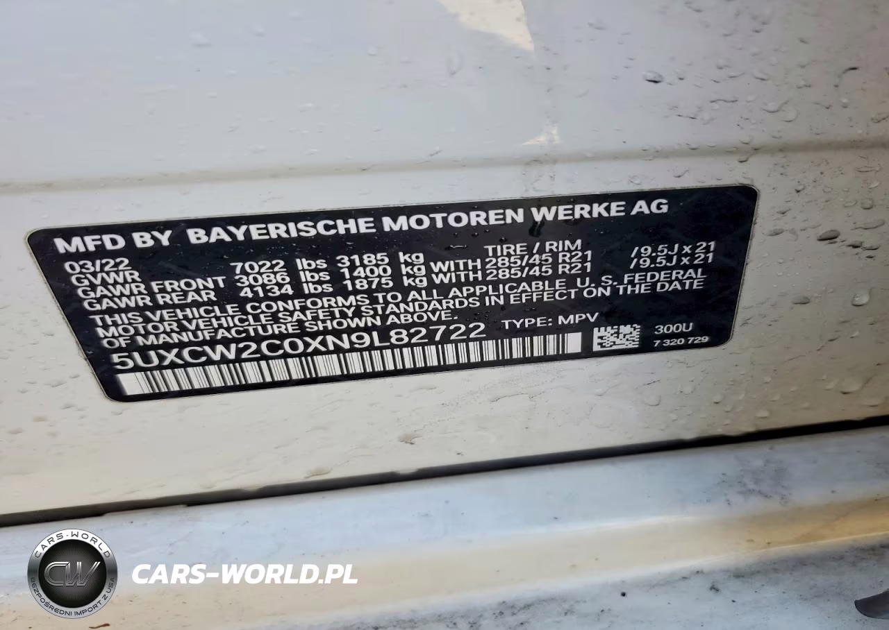 2022 BMW X7 xDrive40I VIN:5UXCW2C0XN9L82722 - 13