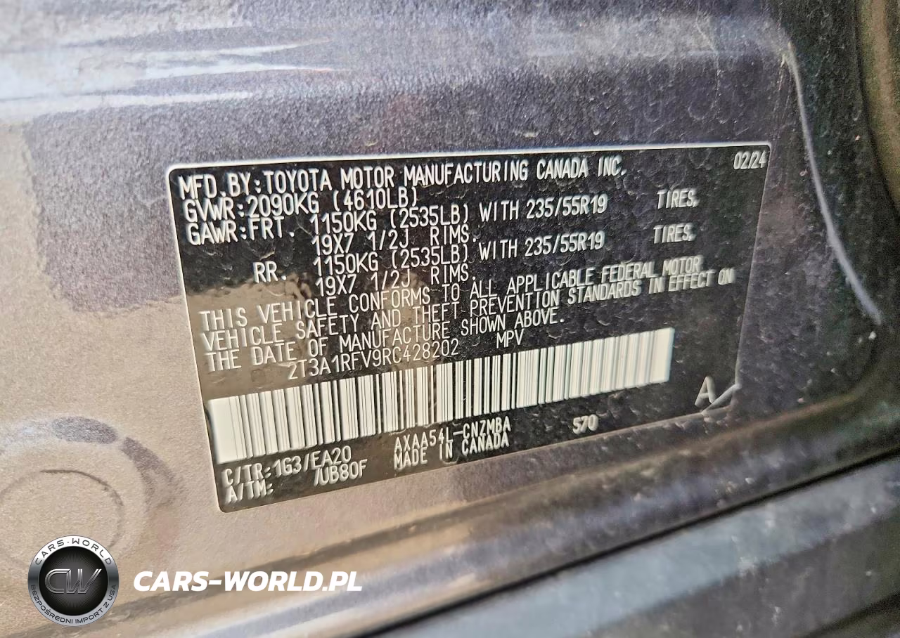 2024 Toyota Rav4 Xle Premium VIN:2T3A1RFV9RC428202 - 12