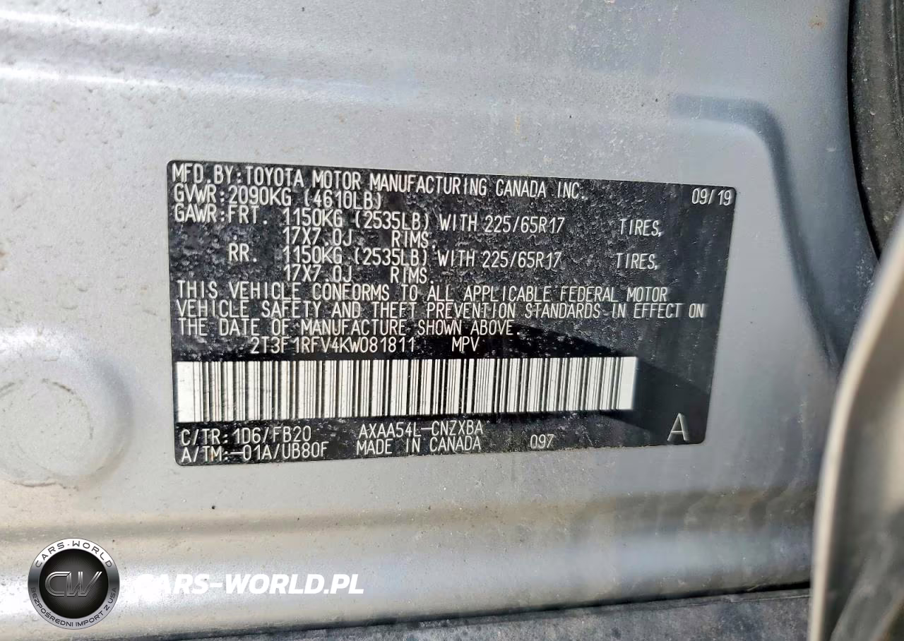 2019 Toyota Rav4 Le VIN:2T3F1RFV4KW081811 - 14