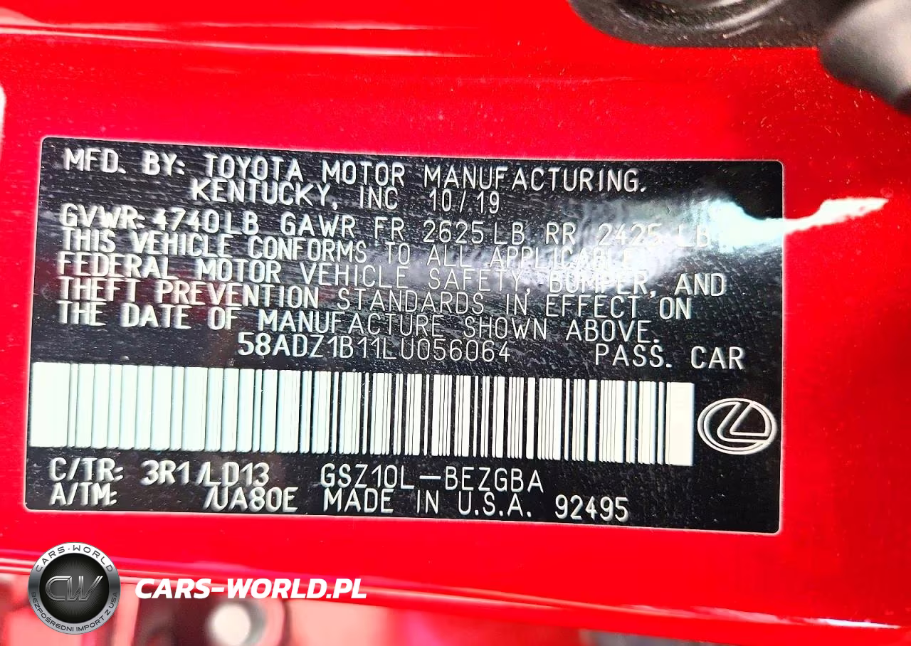 2020 Lexus Es 350 Base VIN:58ADZ1B11LU056064 - 13
