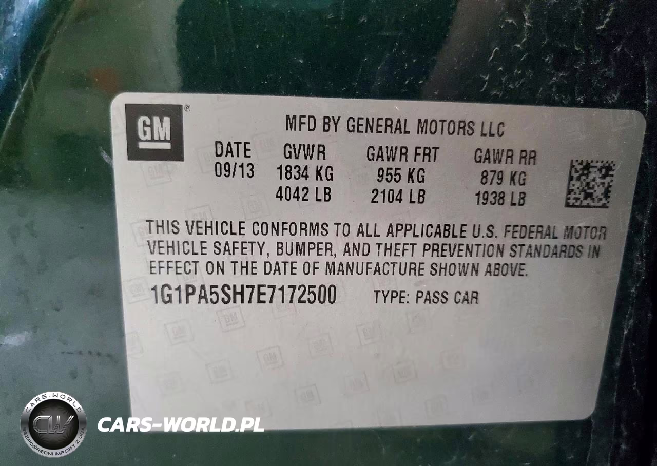 2014 Chevrolet Cruze Ls VIN:1G1PA5SH7E7172500 - 12