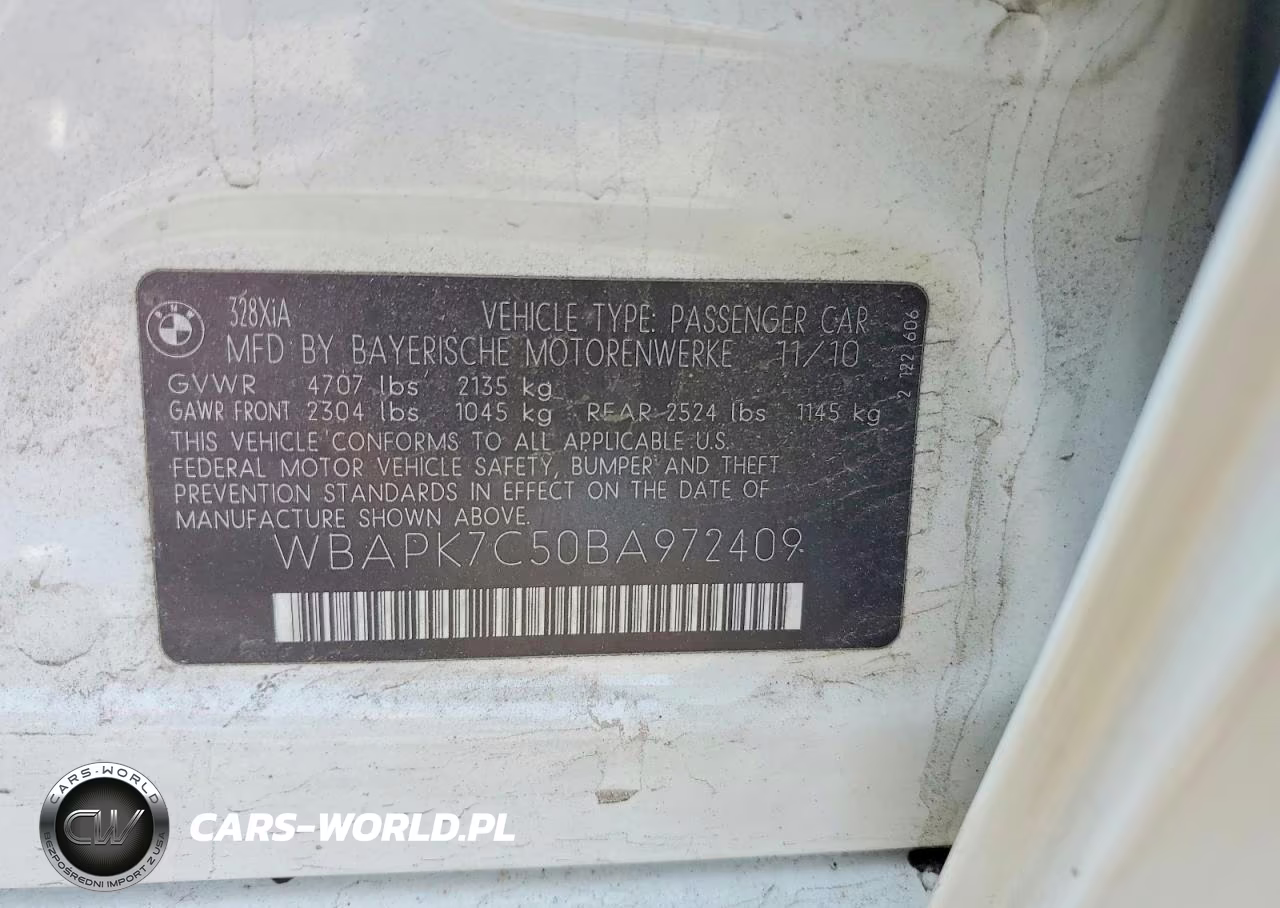 2011 BMW 328 Xi VIN:WBAPK7C50BA972409 - 12
