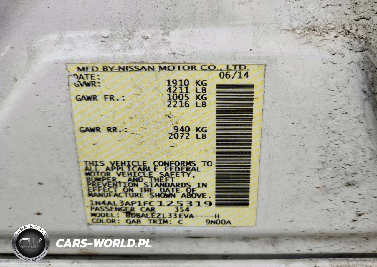 2015 Nissan Altima 2.5 S VIN:1N4AL3AP1FC125319 - 12