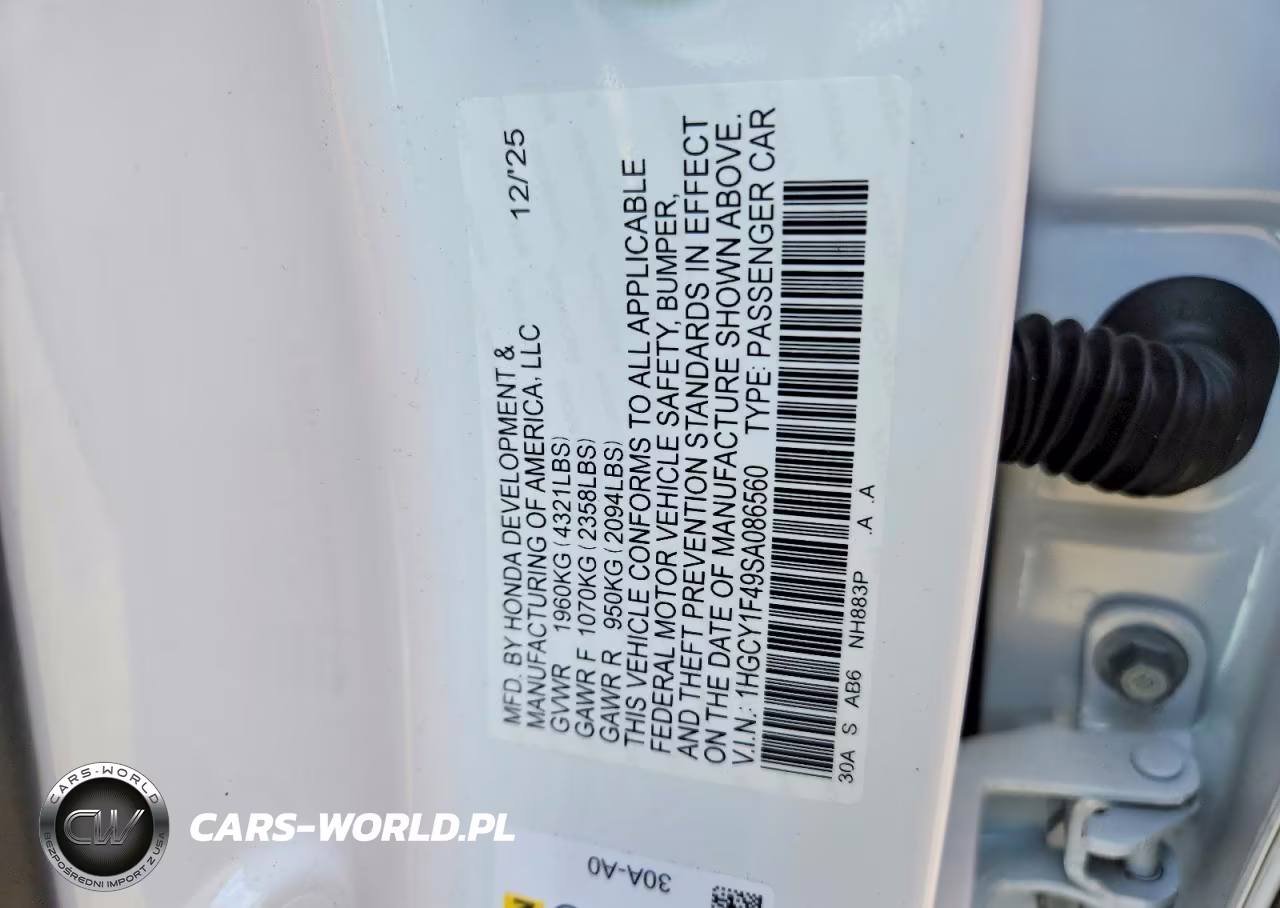 2025 Honda Accord Se VIN:1HGCY1F49SA086560 - 12