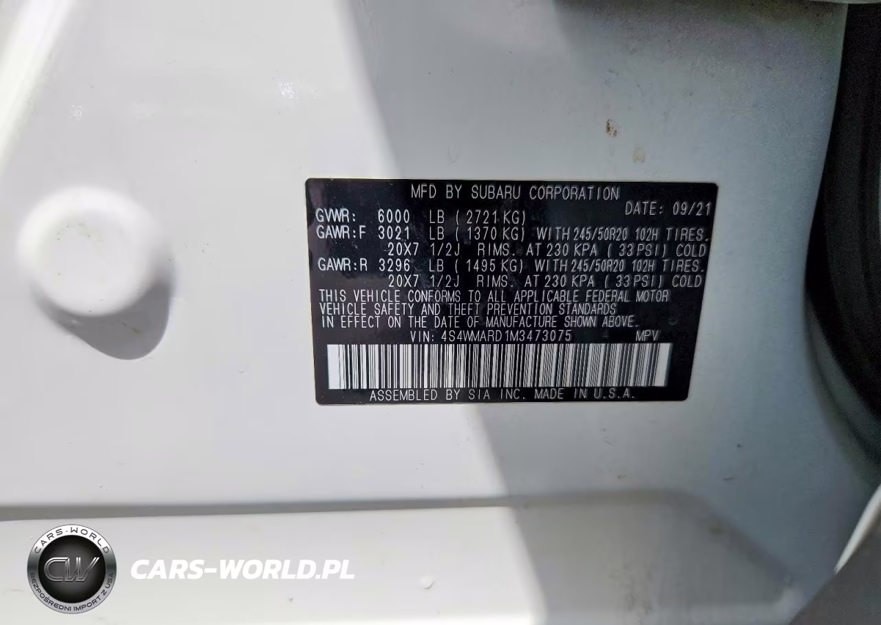 2021 Subaru Ascent Touring VIN:4S4WMARD1M3473075 - 14