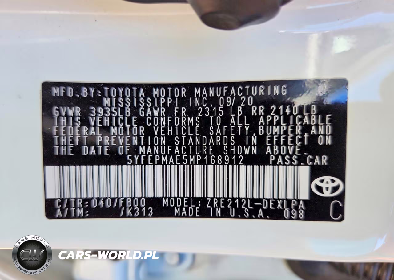 2021 Toyota Corolla Le VIN:5YFEPMAE5MP168912 - 12