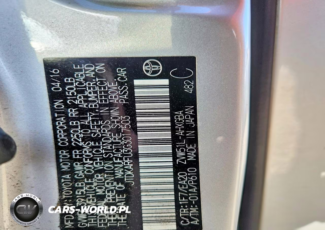 2016 Toyota Prius Four VIN:JTDKARFU3G3017503 - 13