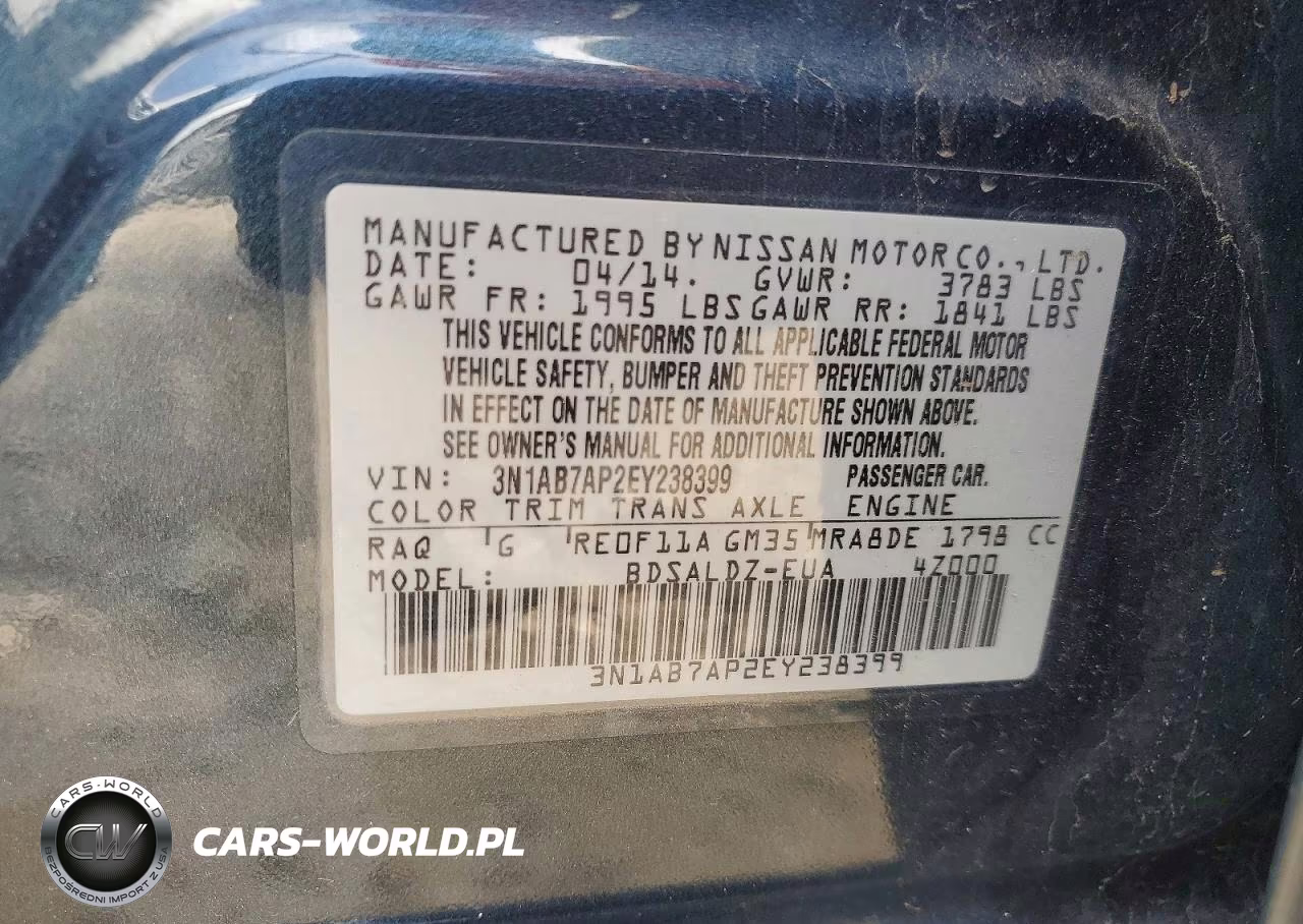 2014 Nissan Sentra Sv VIN:3N1AB7AP2EY238399 - 13