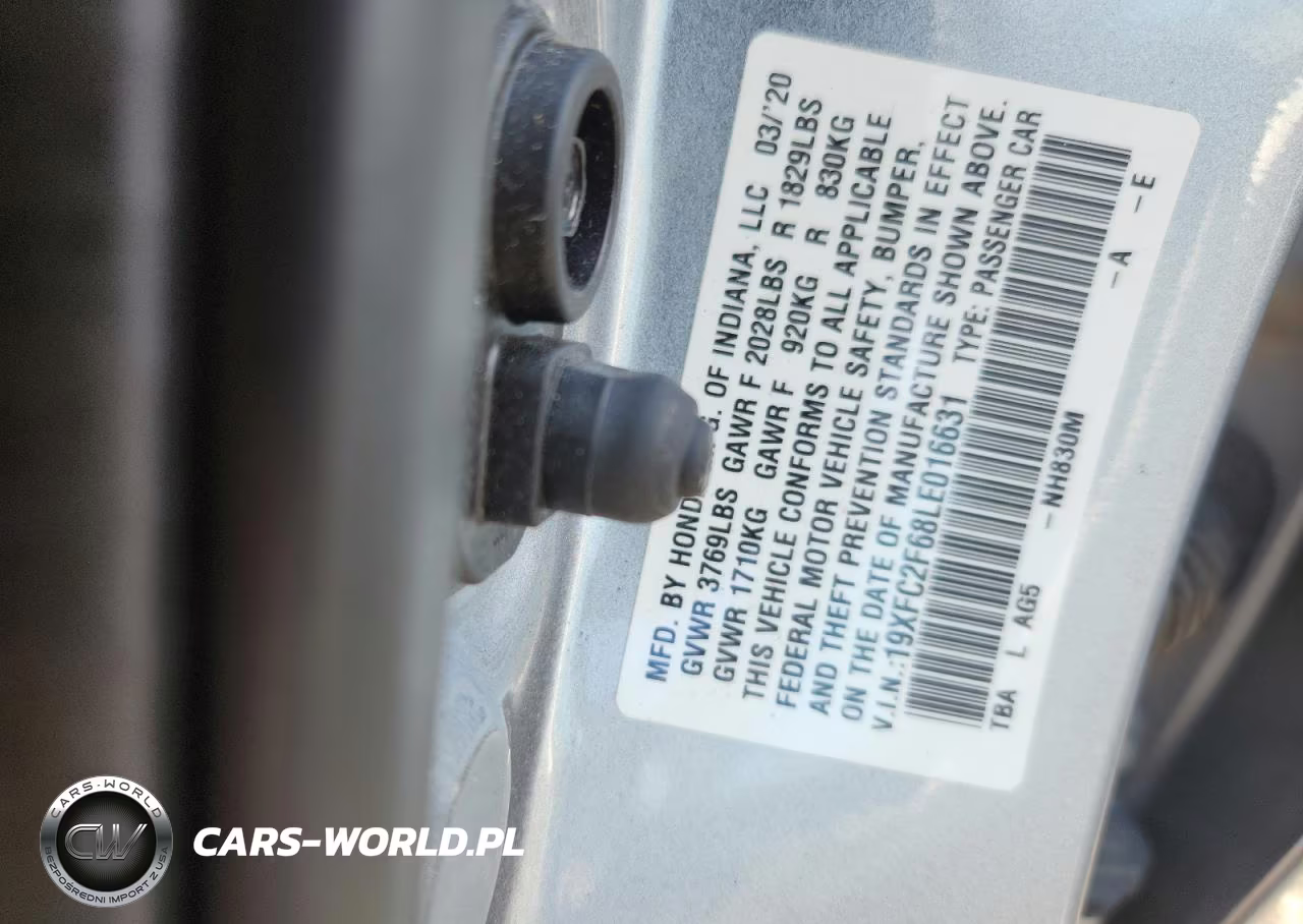 2020 Honda Civic Lx VIN:19XFC2F68LE016631 - 12
