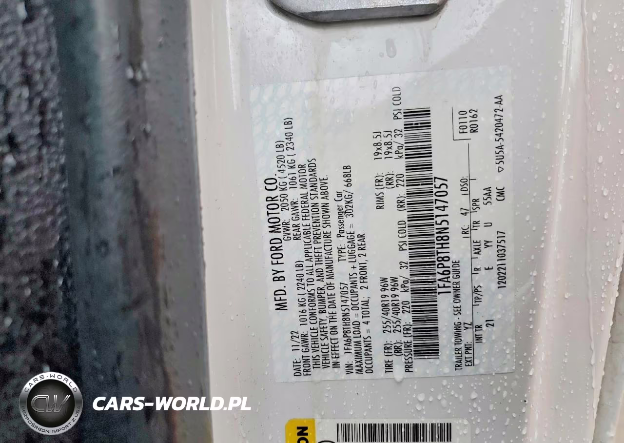 2022 Ford Mustang VIN:1FA6P8TH8N5147057 - 12