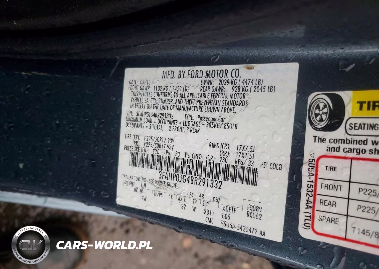 2011 Ford Fusion Sel VIN:3FAHP0JG4BR291332 - 12