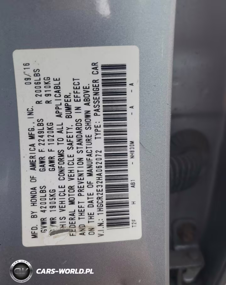 2017 Honda Accord Lx VIN:1HGCR2E32HA062072 - 12