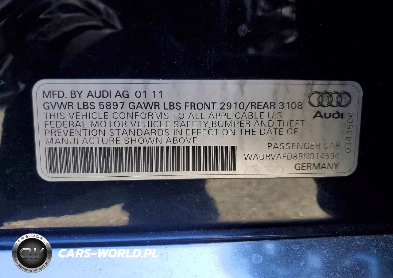2011 Audi A8 L Quattro VIN:WAURVAFD8BN014594 - 13