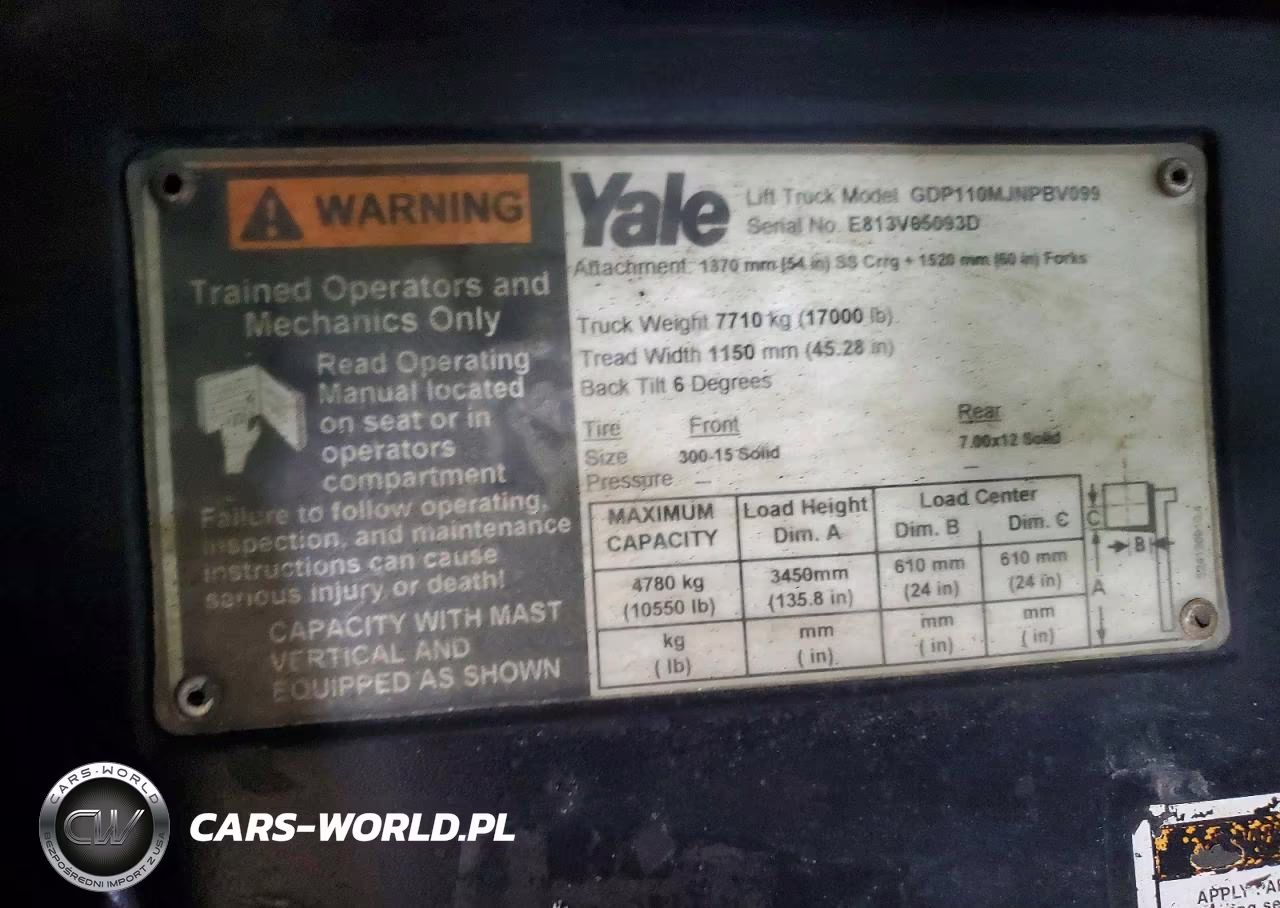2007 Yale Gdp110Mjnpbv099 Forklift VIN:E813V05093D - 10