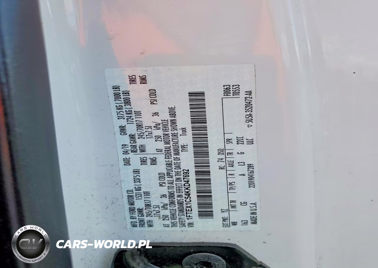 2019 Ford F150 Super Cab VIN:1FTEX1C54KKD47692 - 13
