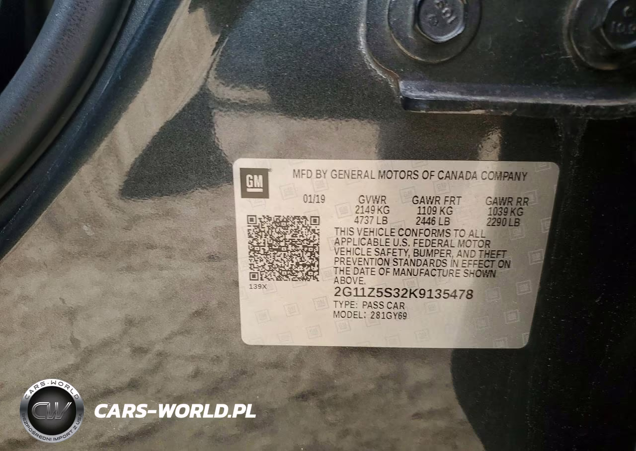 2019 Chevrolet Impala Lt VIN:2G11Z5S32K9135478 - 12