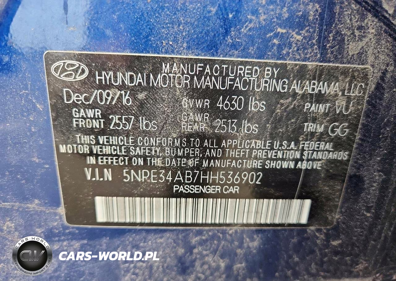 2017 Hyundai Sonata Sport 2.0T VIN:5NPE34AB7HH536902 - 12