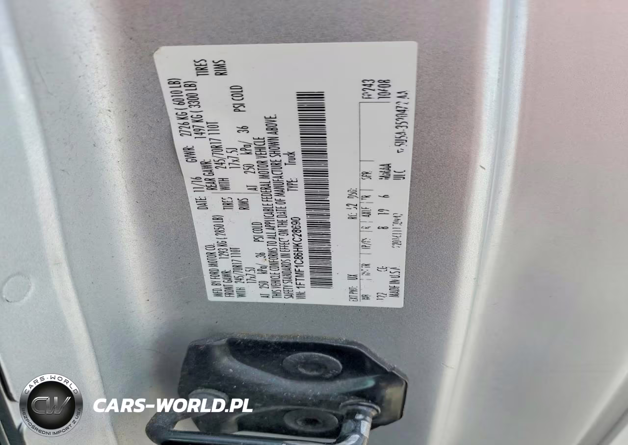 2017 Ford F150 VIN:1FTMF1C86HKC28690 - 12