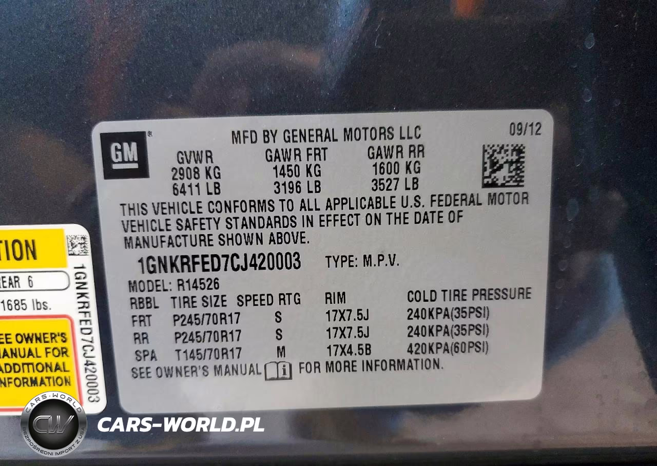 2012 Chevrolet Traverse Ls VIN:1GNKRFED7CJ420003 - 13