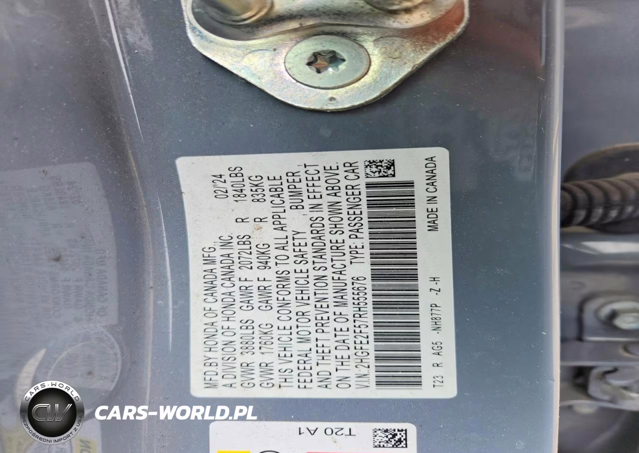 2024 Honda Civic Sport VIN:2HGFE2F57RH555676 - 13