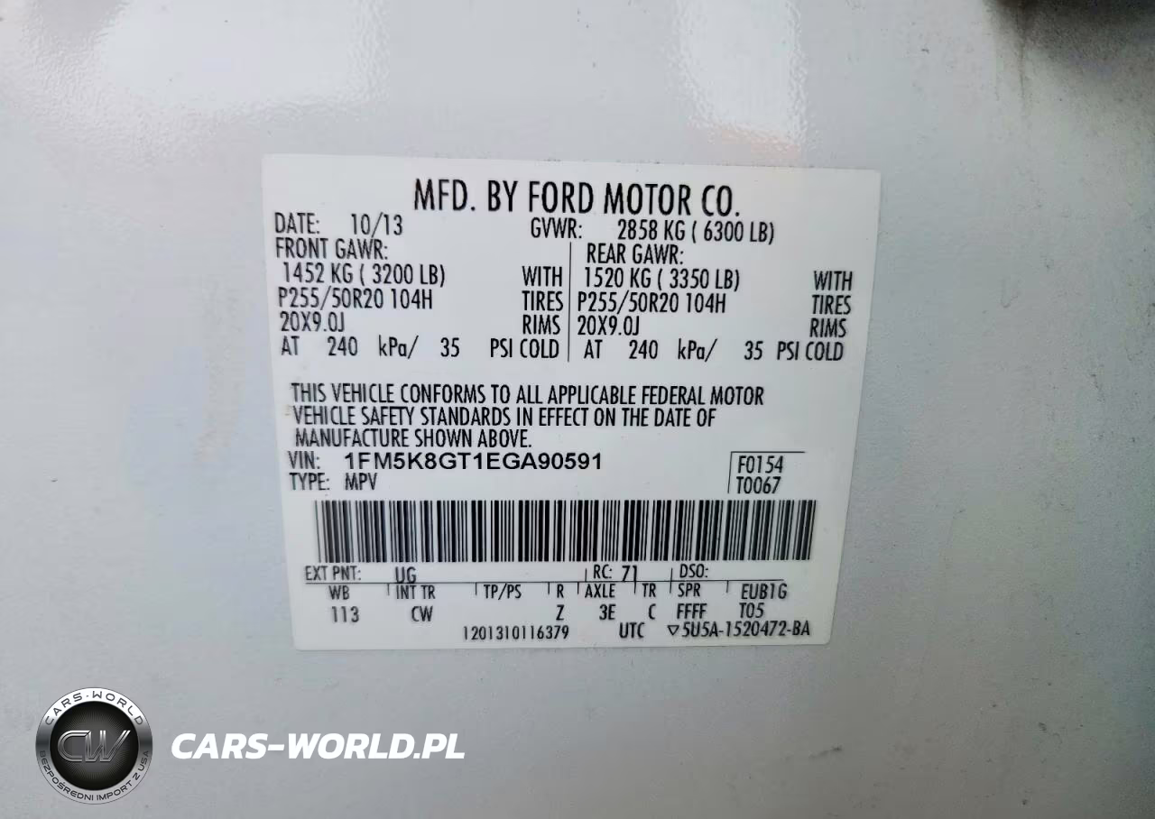 2014 Ford Explorer Sport VIN:1FM5K8GT1EGA90591 - 13