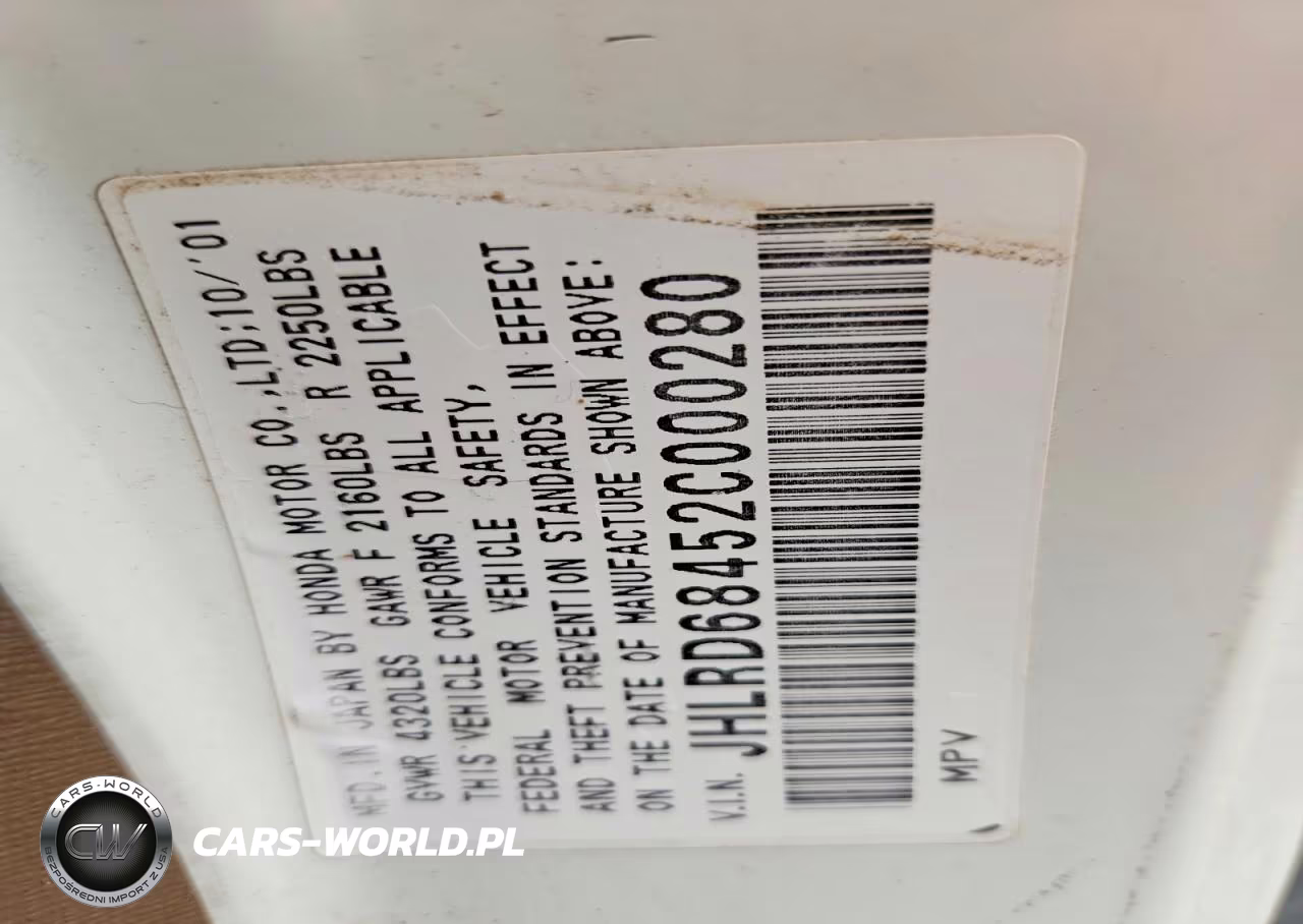 2002 Honda Cr-V Lx VIN:JHLRD68452C000280 - 14