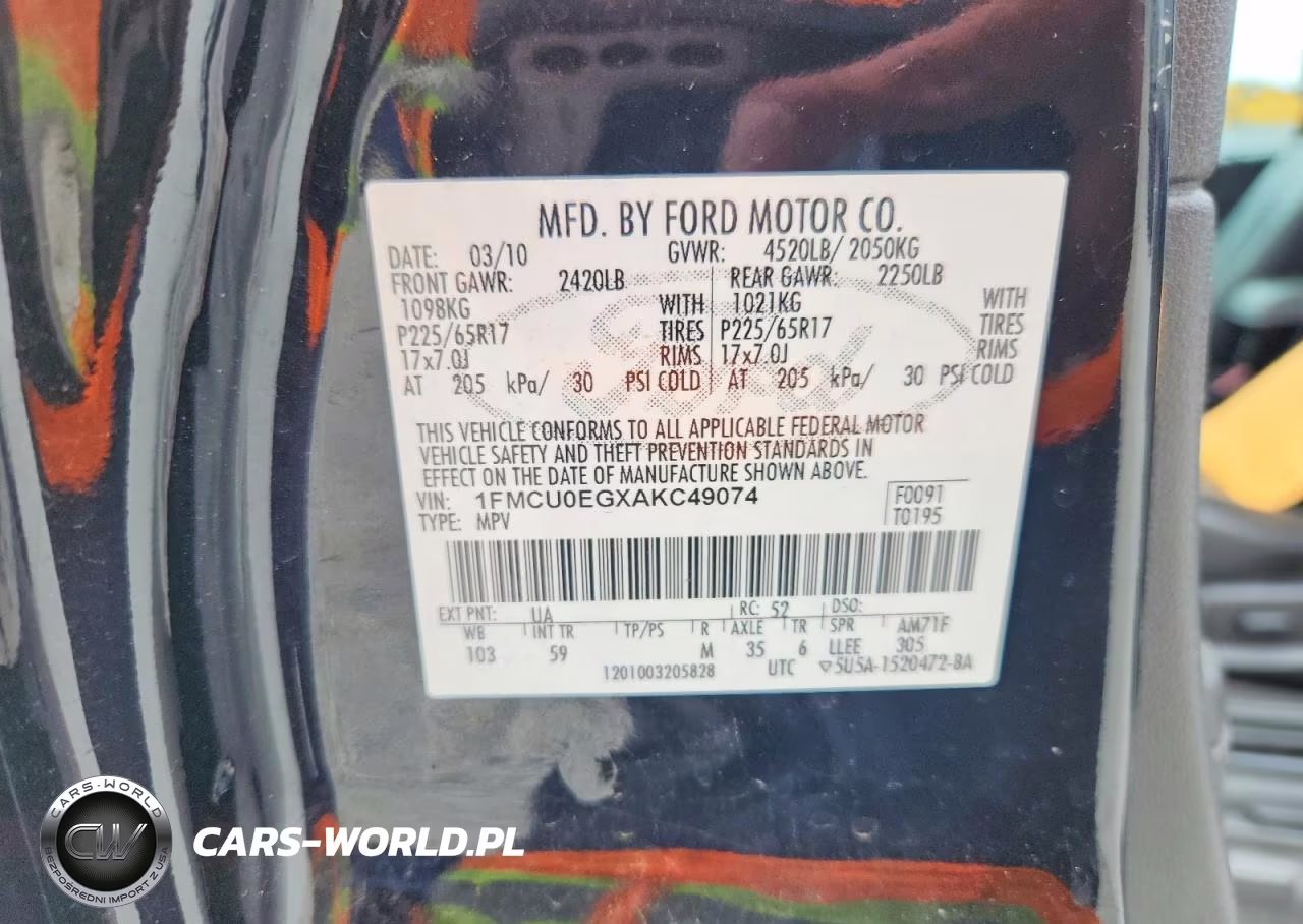 2010 Ford Escape Limited VIN:1FMCU0EGXAKC49074 - 14
