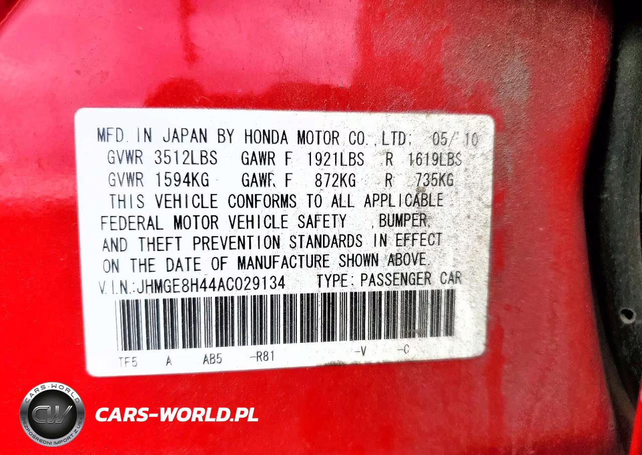 2010 Honda Fit Sport VIN:JHMGE8H44AC029134 - 13
