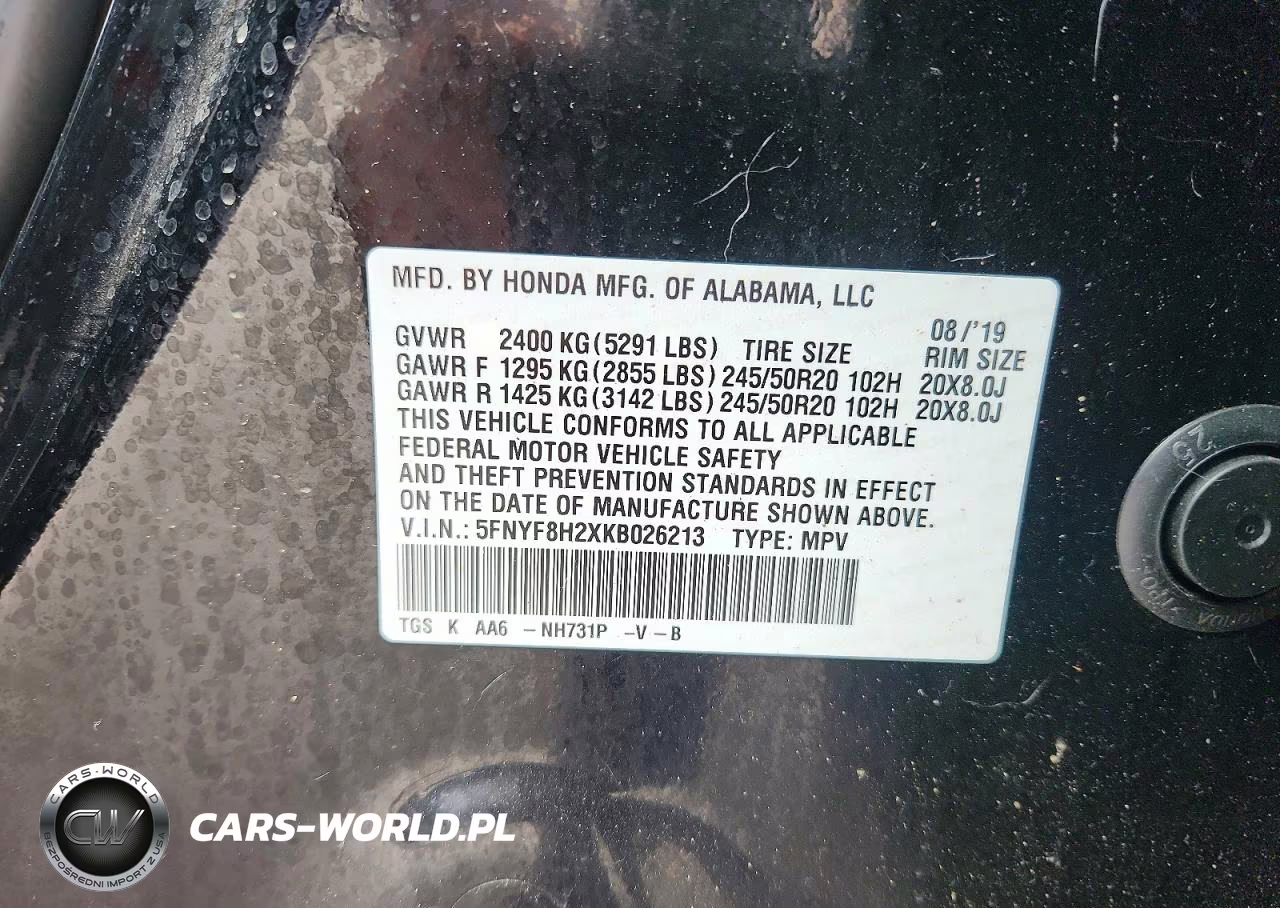 2019 Honda Passport Sport VIN:5FNYF8H2XKB026213 - 13