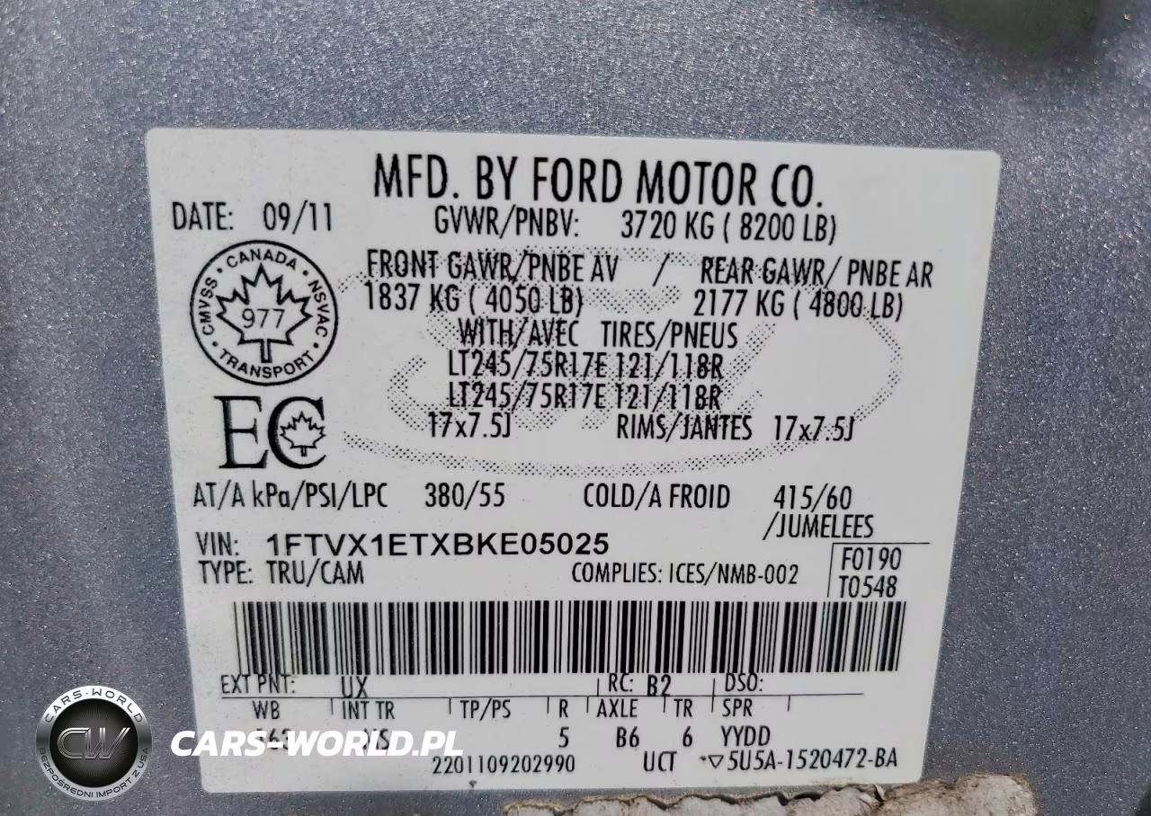 2011 Ford F150 Super Cab VIN:1FTVX1ETXBKE05025 - 12
