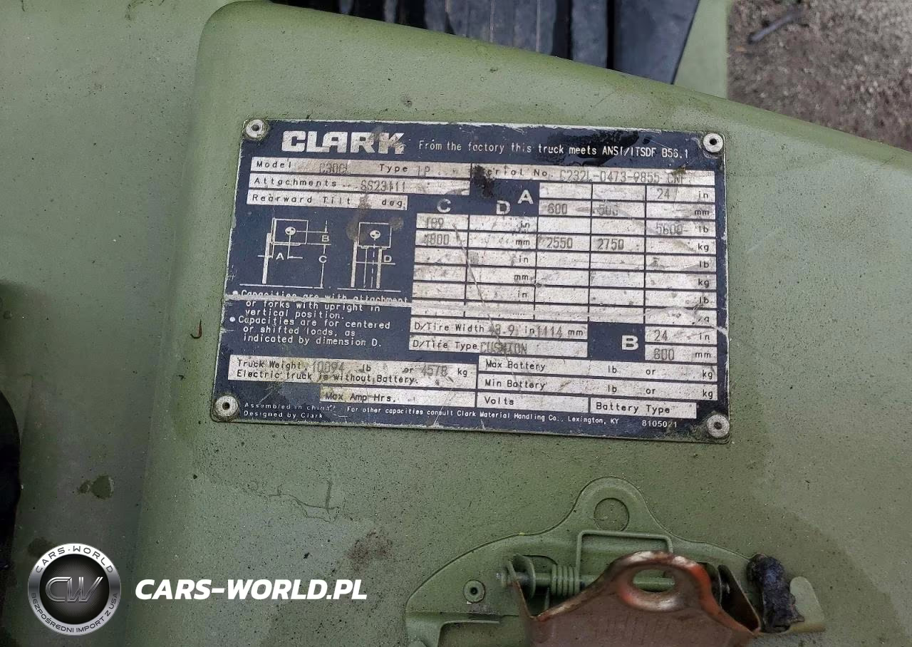 2014 Clark C30C Forklift VIN:C23L04739855CNF - 10