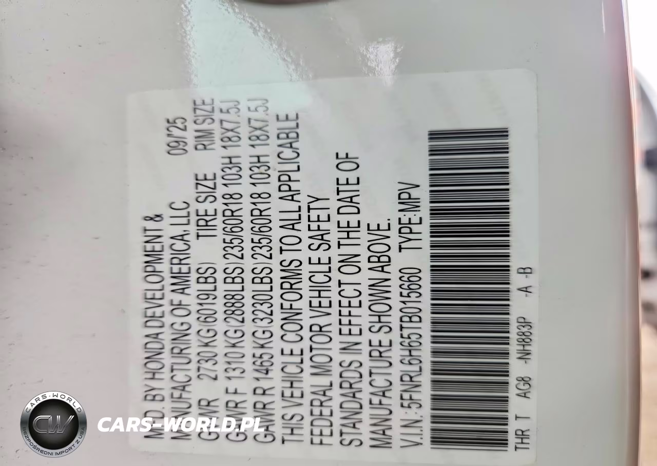 2026 Honda Odyssey Exl VIN:5FNRL6H65TB015660 - 13