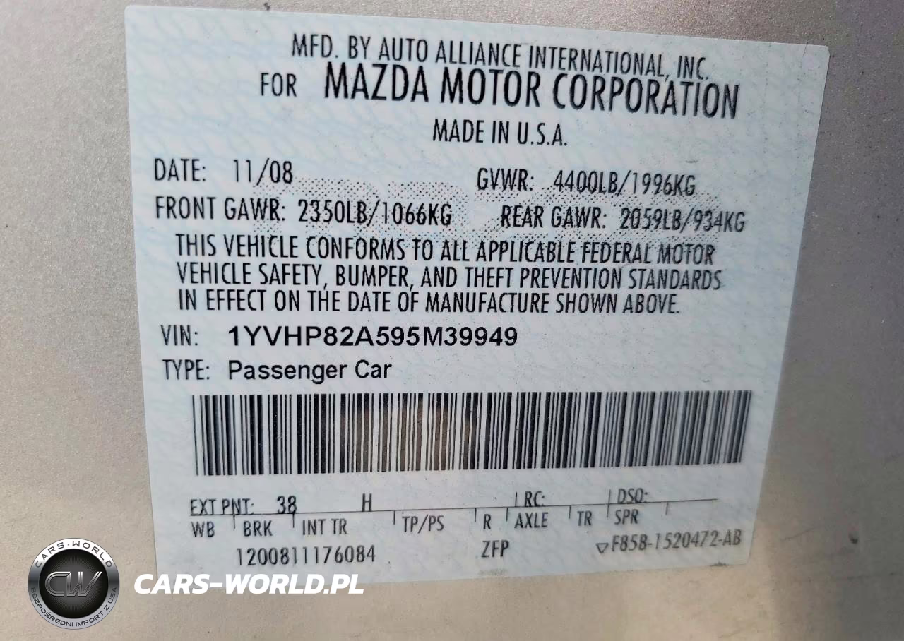 2009 Mazda 6 I VIN:1YVHP82A595M39949 - 12