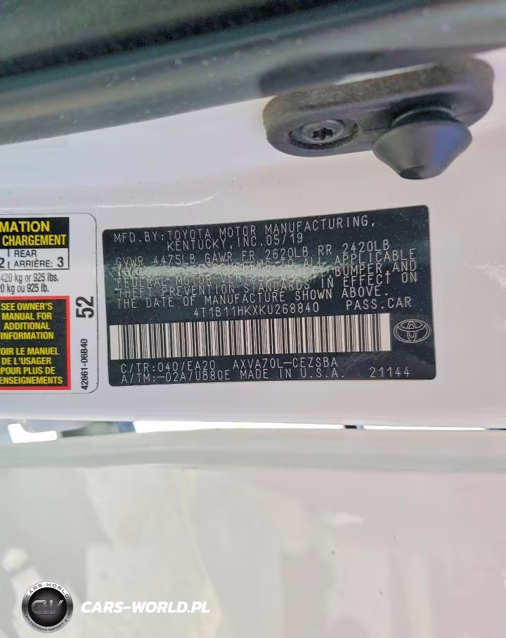 2019 Toyota Camry Se VIN:4T1B11HKXKU268840 - 12