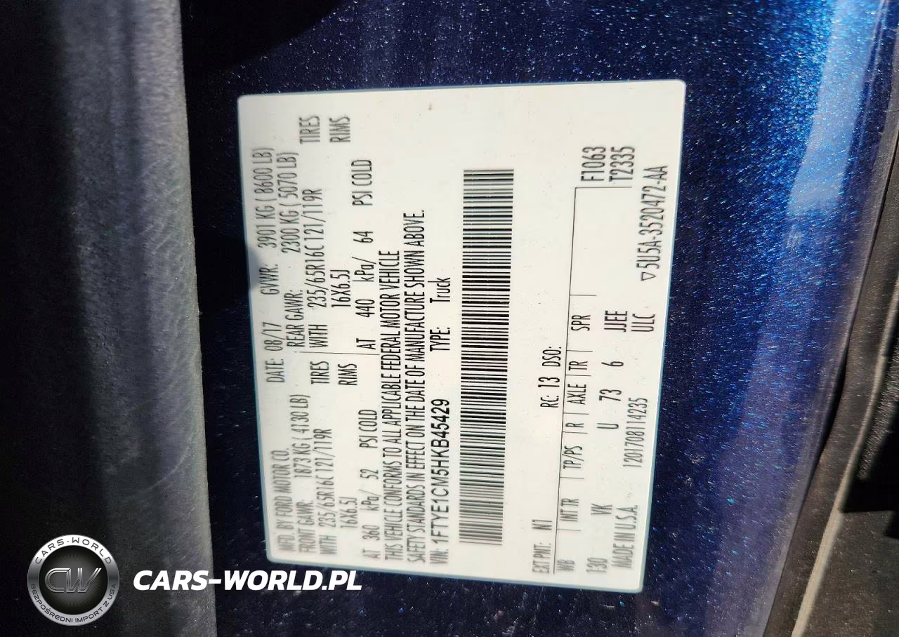 2017 Ford Transit T-150 VIN:1FTYE1CM5HKB45429 - 13