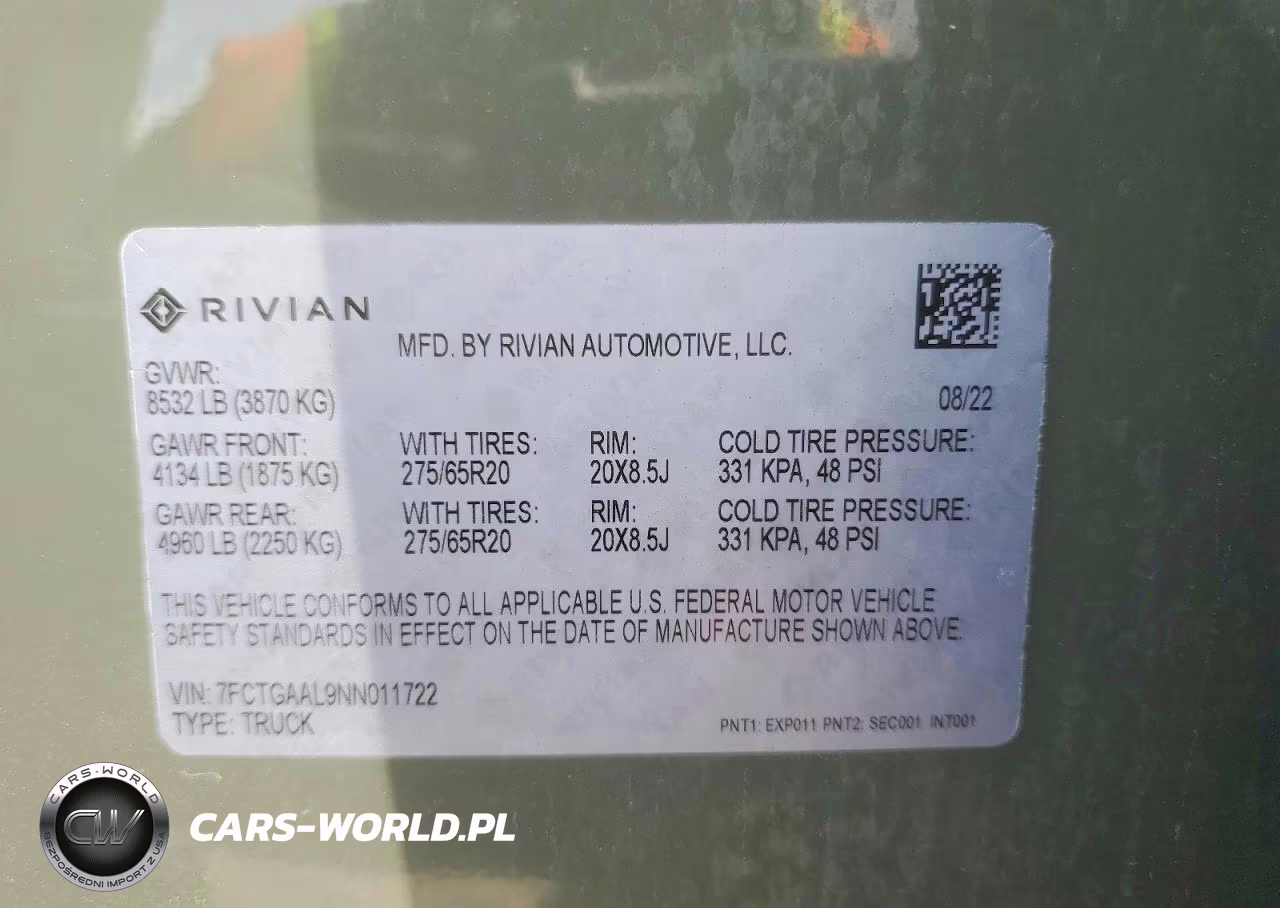 2022 Rivian R1T Launch Edition VIN:7FCTGAAL9NN011722 - 12