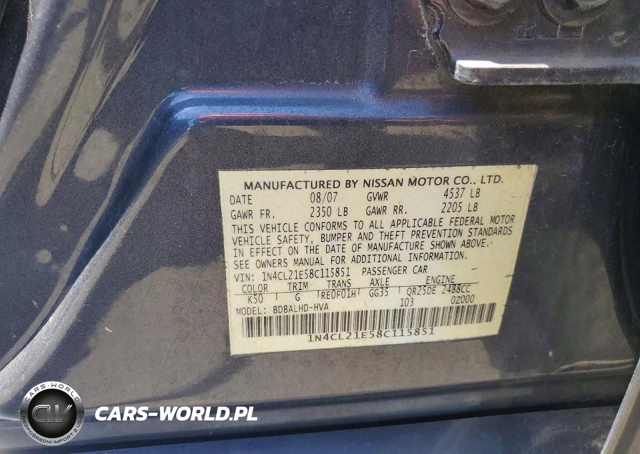 2008 Nissan Altima Hybrid VIN:1N4CL21E58C115851 - 12